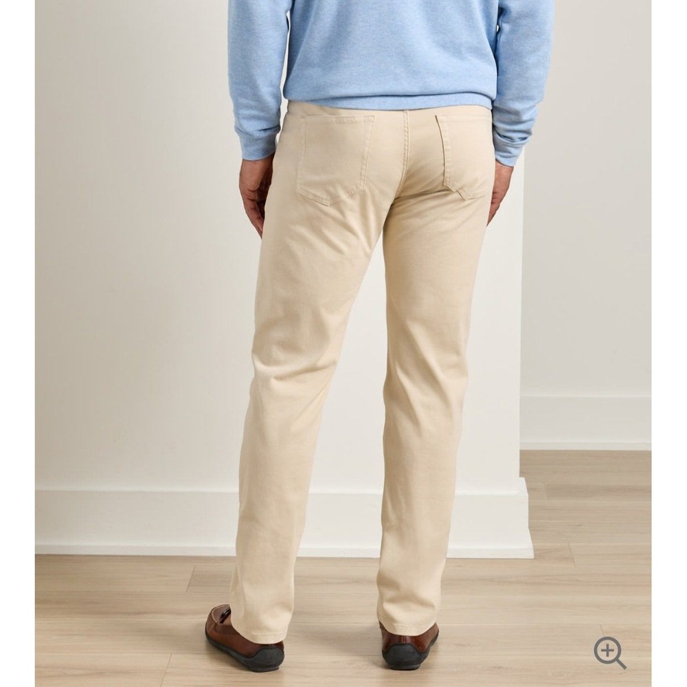 NWT Peter Millar Men's Signature Sateen Five-Pocket Chino Pant Stone 34W 32L